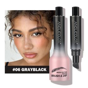 Brow-Fection Angled Liquid Brush Eyebrow Pencil Liquid Eyebrow Enhancer Easy To Color Long-Lasting Quick-Drying (Option: 06Grayblack)