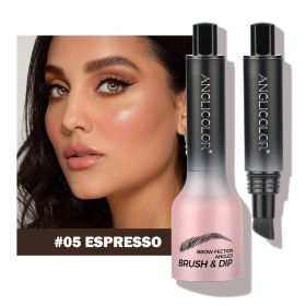 Brow-Fection Angled Liquid Brush Eyebrow Pencil Liquid Eyebrow Enhancer Easy To Color Long-Lasting Quick-Drying (Option: 05espresso)